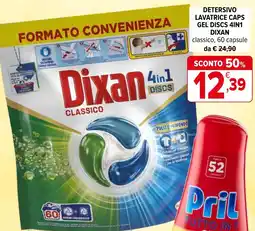 Iperal Detersivo lavatrice caps gel discs 4in1 Dixan offerta