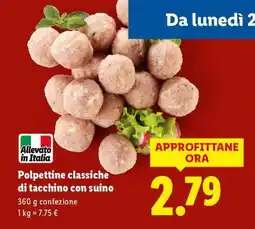 Lidl Polpettine classiche di tacchino con suino offerta