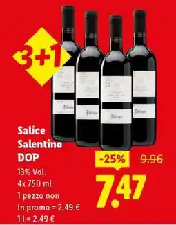 Lidl Salice Salentino DOP offerta