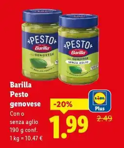 Lidl Barilla Pesto Genovese offerta