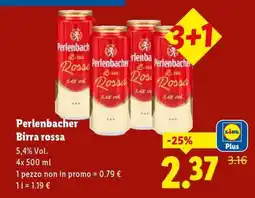Lidl Perlenbacher Birra rossa offerta