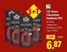 Lidl J.D. Gross Cioccolato fondente 70% offerta