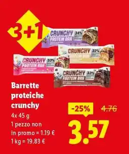 Lidl Barrette proteiche crunchy offerta