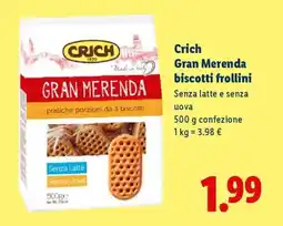 Lidl Crich Gran Merenda biscotti frollini offerta