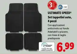 Lidl ULTIMATE SPEED Set tappetini auto, 4 pezzi offerta