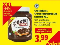 Lidl Choco Nussa Crema spalmabile alla nocciola XXL offerta