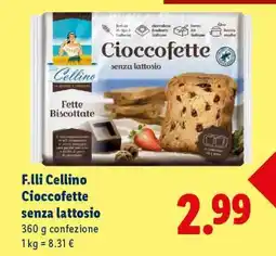 Lidl F.lli Cellino Cioccofette senza lattosio offerta