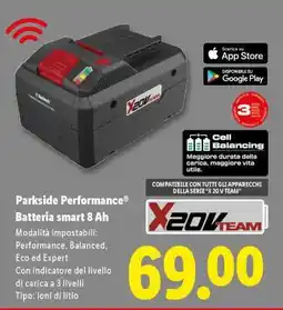 Lidl Parkside Performance Batteria smart 8 Ah offerta
