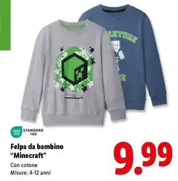 Lidl Felpa da bambino Minecraft offerta