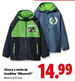 Lidl Giacca a vento da bambino “Minecraft” offerta