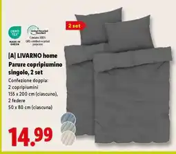 Lidl LIVARNO home Parure copripiumino singolo, 2 set offerta