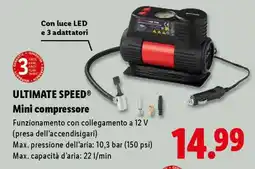 Lidl ULTIMATE SPEED Mini compressore offerta