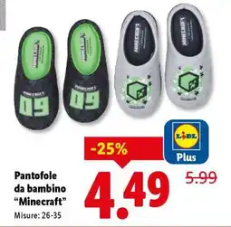 Lidl Pantofole da bambino Minecraft offerta