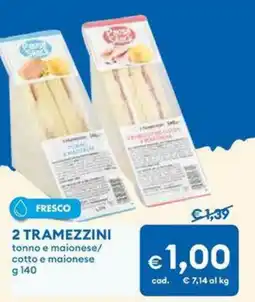 MD Discount 2 TRAMEZZINI tonno e maionese/ cotto e maionese offerta