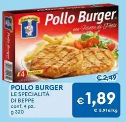 MD Discount Pollo burger LE SPECIALITÀ DI BEPPE offerta
