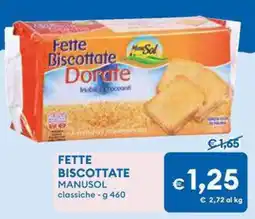 MD Discount Fette biscottate MANUSOL offerta