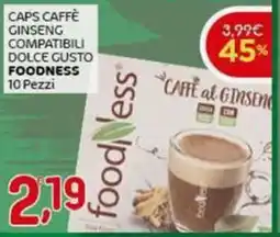 Crai Caps caffè ginseng compatibili dolce gusto FOODNESS offerta