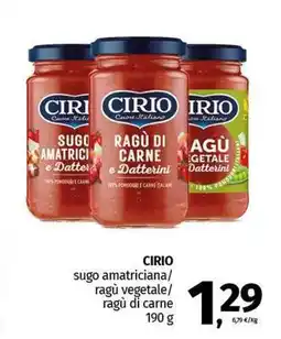 Pam CIRIO sugo amatriciana/ ragù vegetale/ ragù di carne offerta