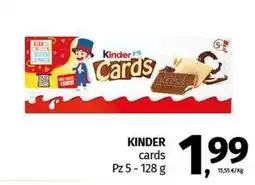 Pam KINDER cards Pz 5 offerta