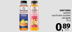 Pam SANT'ANNA sanfruit succhi zero zuccheri vari gusti offerta
