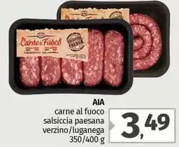 Pam AIA carne al fuoco salsiccia paesana verzino/luganega offerta