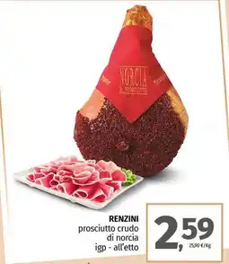 Pam RENZINI prosciutto crudo di norcia igp offerta