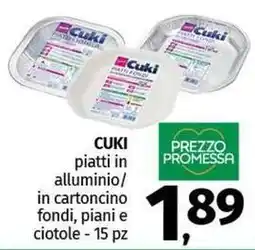 Pam CUKI piatti in alluminio/ in cartoncino fondi, piani e ciotole - 15 pz offerta