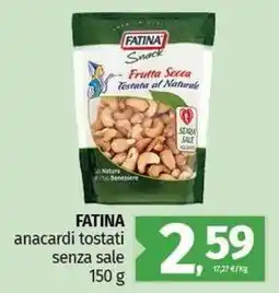 Pam FATINA anacardi tostati senza sale offerta