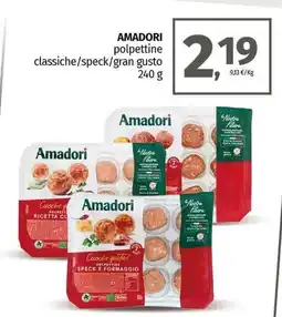 Pam AMADORI polpettine classiche/speck/gran gusto offerta
