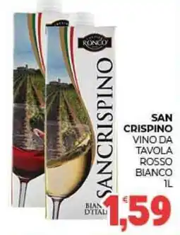 Eté San crispino vino da tavola rosso bianco offerta