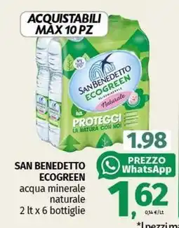 Pam SAN BENEDETTO ECOGREEN acqua minerale naturale offerta