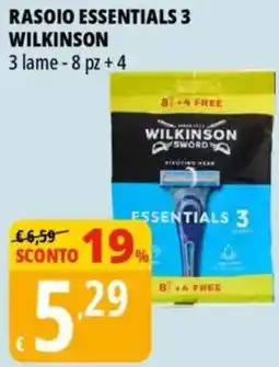 Tigros Rasoio essentials 3 WILKINSON offerta