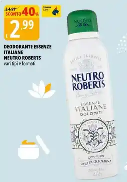 Tigros Deodorante essenze italiane NEUTRO ROBERTS offerta