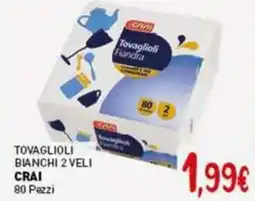 Crai Tovaglioli bianchi 2 veli CRAI 80 Pezzi offerta