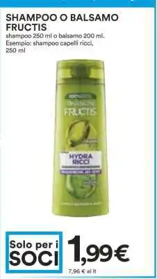 Coop Shampoo o Balsamo Fructis offerta