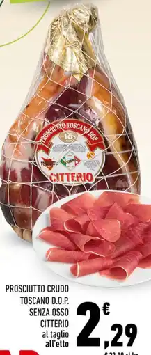Conad Prosciutto crudo toscano d.o.p. senza osso CITTERIO offerta