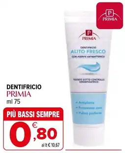 Iperal Dentifricio PRIMIA offerta