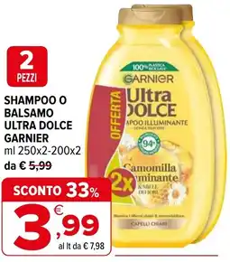 Iperal Shampoo o balsamo ultra dolce GARNIER offerta