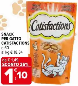 Iperal Snack per gatto CATISFACTIONS offerta