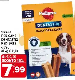 Iperal Snack per cane dentastix PEDIGREE offerta