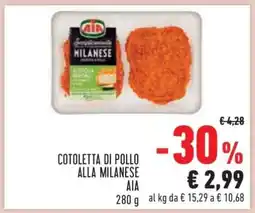 Conad COTOLETTA DI POLLO ALLA MILANESE AIA offerta