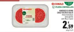 Conad HAMBURGER DI BOVINO CONAD PERCORSO QUALITA' offerta