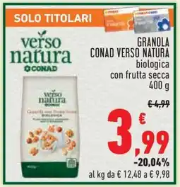 Conad Granola Conad Verso Natura offerta