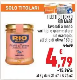 Conad FILETTI DI TONNO RIO MARE offerta