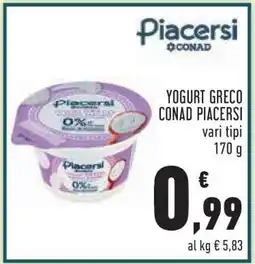 Conad Yogurt Greco Conad Piacersi offerta