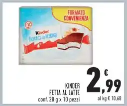 Conad Kinder Fetta al Latte offerta