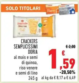 Conad CRACKERS SEMPLICISSIMI DORIA offerta