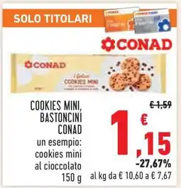 Conad Cookies Mini, Bastoncini Conad offerta