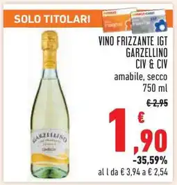 Conad VINO FRIZZANTE IGT GARZELLINO CIV & CIV offerta