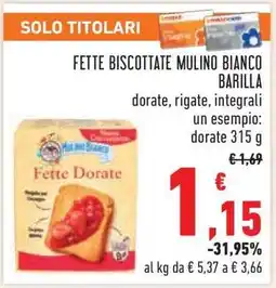 Conad Fette Biscottate Mulino Bianco Barilla offerta